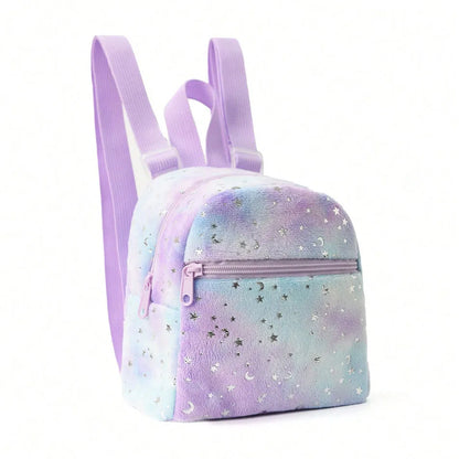Cosmic Starseed Baby Mini Backpack in purple galaxy pattern, ABDL-friendly spacecore style