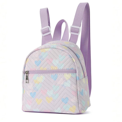 Cosmic Starseed Baby Mini Backpack in lavender purple with pastel hearts, kawaii ABDL