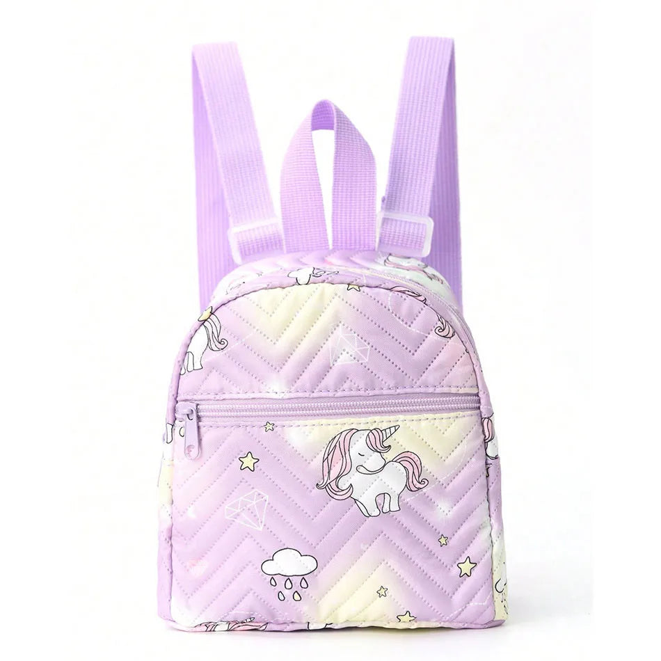 Cosmic Starseed Baby Mini Backpack in lavender purple with unicorn, dreamy kawaii vibe