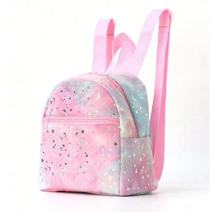Cosmic Starseed Baby Mini Backpack in soft blush pink with dreamy galaxy pattern, DDLG ABDL aesthetic