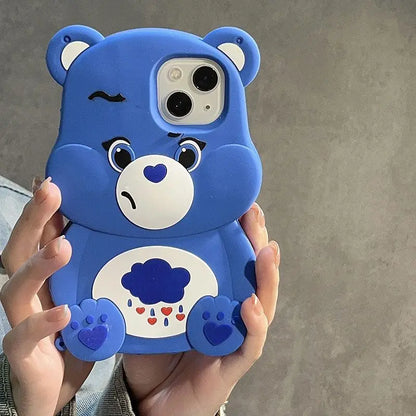 Cozy babycore bear phone case, pastel colors, soft silicone protection for DDLG fashion