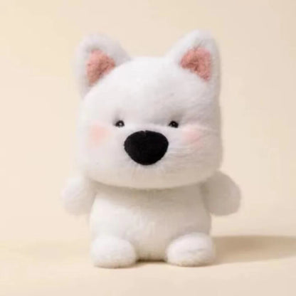 White dog plush, cute and huggable for cutecore decor or DDLG cuddles