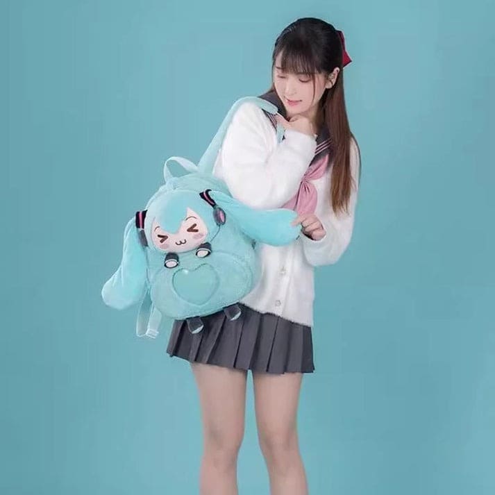 Cute kawaii plush backpack with soft fabric and spacious design, ideal for anime lovers and littles on the go.