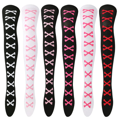 Set of all cute crossed bones stockings, playful and comfy for kawaii DDLG/ABDL style.