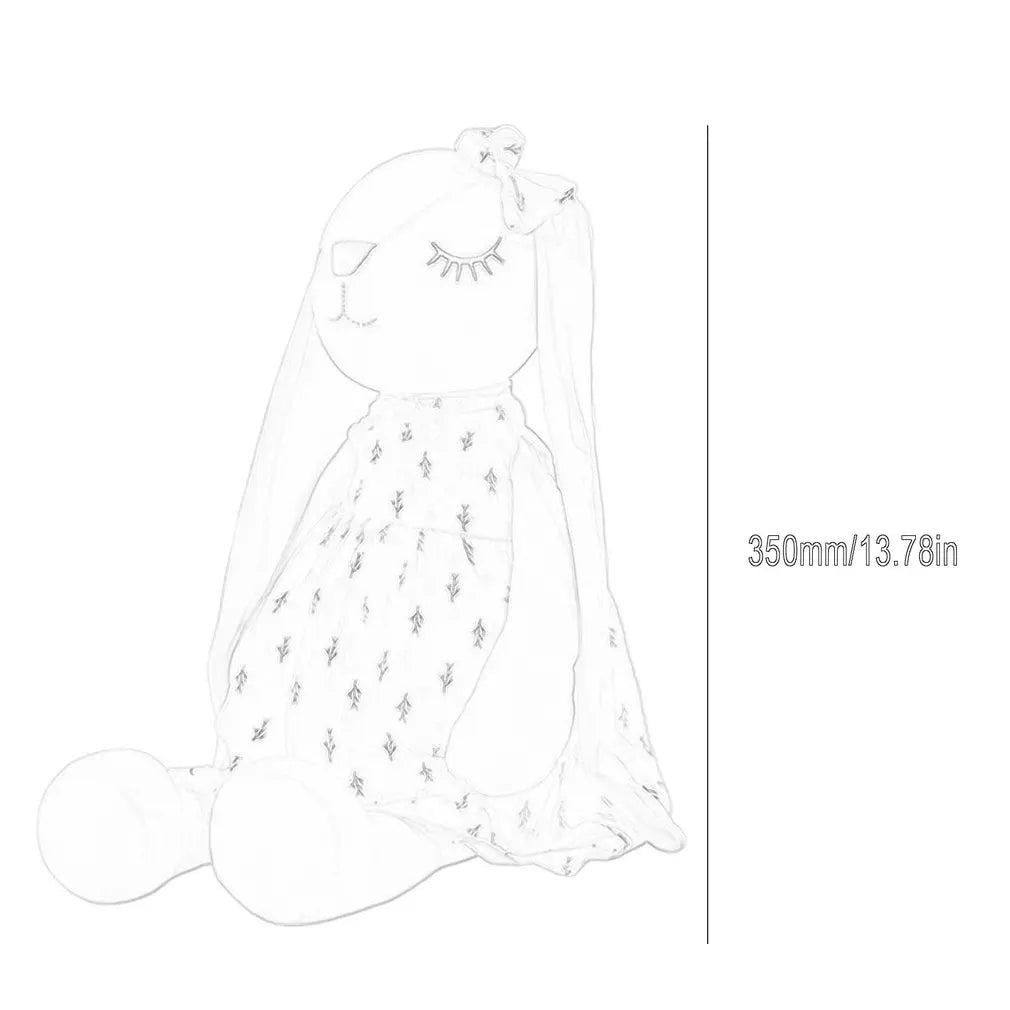 Cute and cuddly bunny plush with sleepy face and soft texture, perfect for nurseries or comfort corners