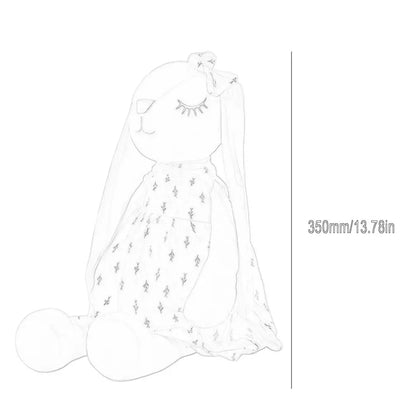 Cute and cuddly bunny plush with sleepy face and soft texture, perfect for nurseries or comfort corners