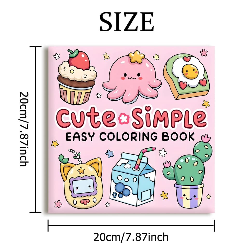 Cute Kawaii Coloring Book designed for adults to relax, unwind, and spark imagination with adorable cartoon characters.