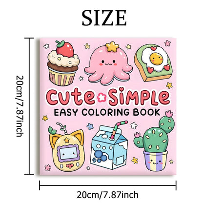 Cute Kawaii Coloring Book designed for adults to relax, unwind, and spark imagination with adorable cartoon characters.