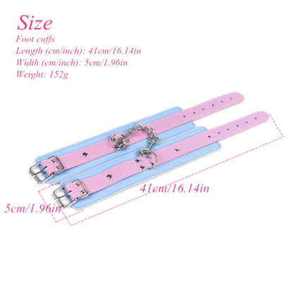 Cute and kinky pink and blue bubblegum cuffs, perfect for roleplay, DDLG play, and pastel adventures