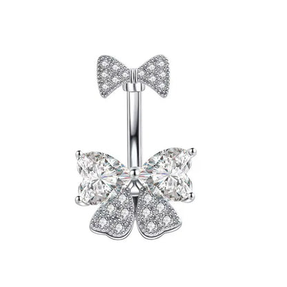 Cute pink belly ring pack with sparkly heart and star designs in pastel tones