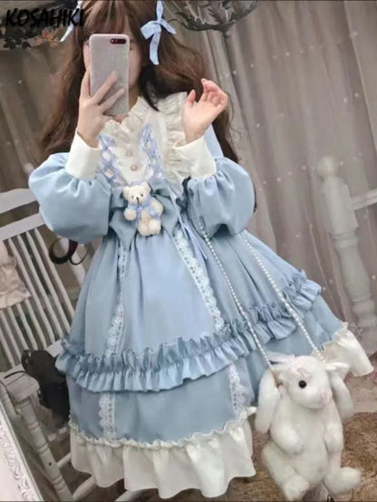 cute teddy lace lolita dress with classic sweetheart details and photo ready design
