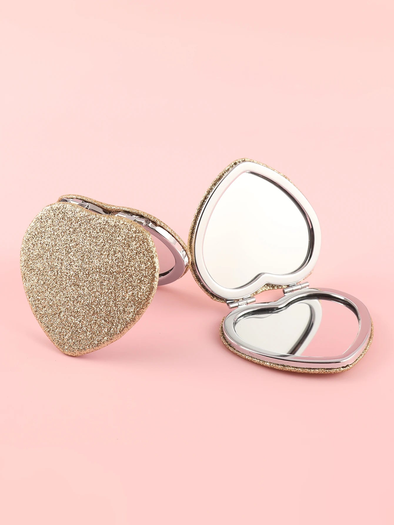 Cutecore Sparkle Love Glitter Compact Mirror, pocket-sized kawaii accessory for DDLG self-love vibes