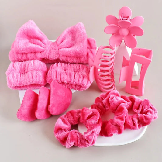 Cutie Everyday Essentials Self Care Set with scrunchies, hair clips, headbands, and mini cushions for kawaii ddlg and babycore vibes