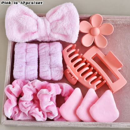 Cutie Everyday Essentials Self Care Set in Pale Pink, soft kawaii hair accessories for ddlg and babycore
