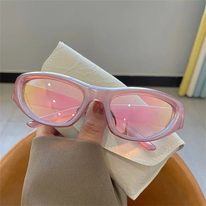 Cyber Queen Flex Sunglasses pink, sleek cyberpunk shades with futuristic boss babe vibes