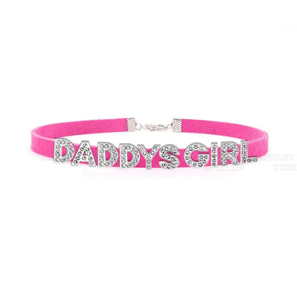 Daddy’s Dazzle pink Daddys Girl custom collar for DDLG kawaii fetish play