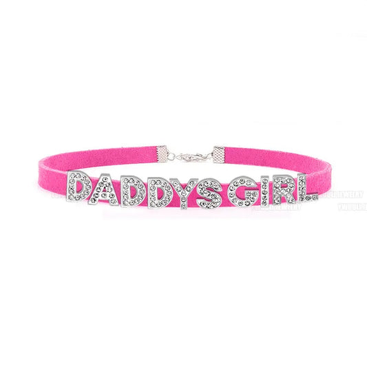 Daddy’s Dazzle pink Daddys Girl custom collar for DDLG kawaii fetish play