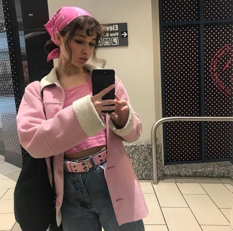 Daily Slay Baddie Bandana in pastel pink, soft kawaii accessory for bags, hair, or outfits