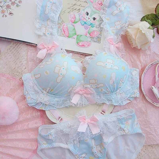 Blue kawaii DDLG ABDL lingerie set with pastel aesthetic