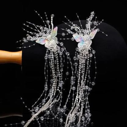 DDLG ABDL butterfly hair clips with ethereal fairy wings, dreamy look for coquette and regressor styles