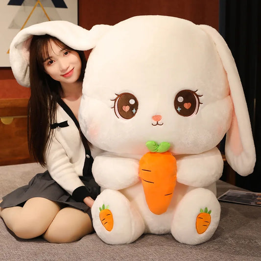 Chibi Gaze Bunny Plush for DDLG & ABDL, jumbo 80cm kawaii bunny for cuddles and décor