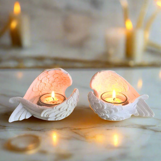 Kawaii DDLG Purify and Protect Candle Holder with angel wings for cozy little space vibes
