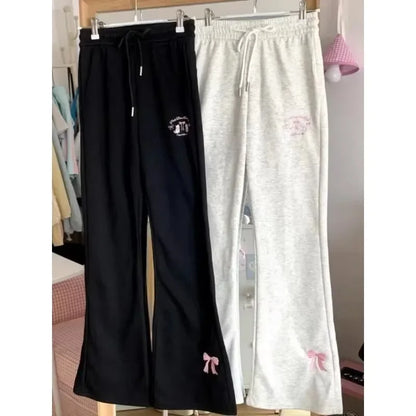 Comfy black and grey wide leg pants set by Little Kawaii for kawaii DDLG ABDL fashion