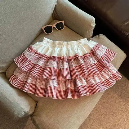 Classic plaid prairie skirt with twirl-ready ruffle hem for ABDL fashion