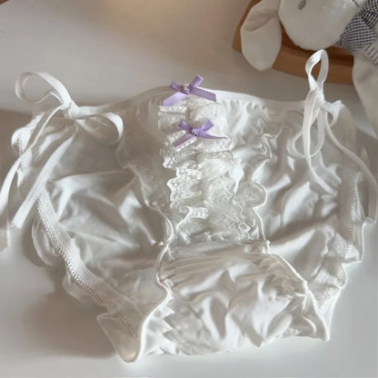 DDLG Darling Ribbon Doll Panties in lilac pastel with cute ribbon bows and lace trim