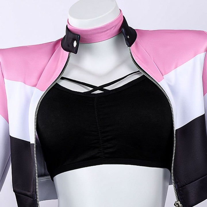 DDLG Fast Lane Baddie cosplay set with choker, racer shorts, and crop top
