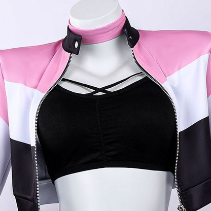 DDLG Fast Lane Baddie cosplay set with choker, racer shorts, and crop top