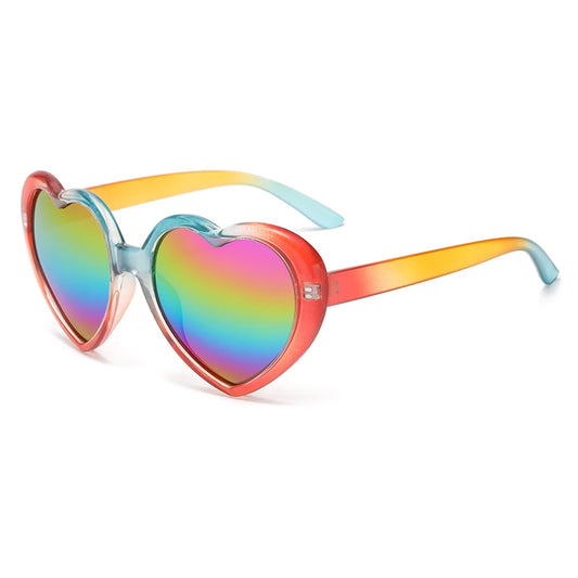 Free Spirit Love Sunglasses rainbow heart-shaped lenses kawaii ddlg abdl festival vibes