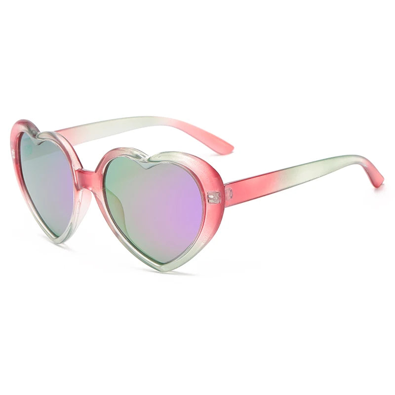 Red green mix Free Spirit Love Sunglasses kawaii ddlg abdl pastel heart-shaped shades