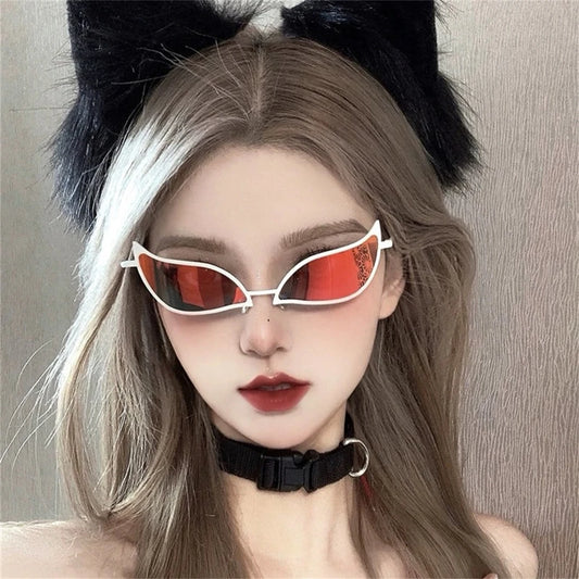 Neko On Fire sunglasses orange-red gradient kawaii ddlg abdl anime-inspired bold shades