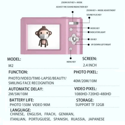 DDLG pink compact camera with retro charm for littles and soft pastel photography play