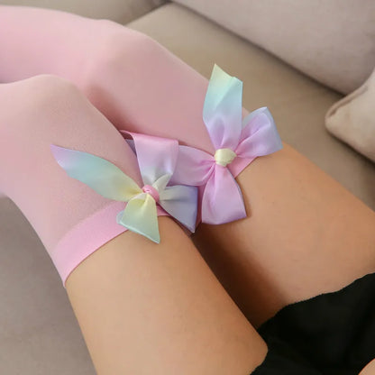 DDLG lollipop stockings pink pastel candycore cutecore rainbow ribbon