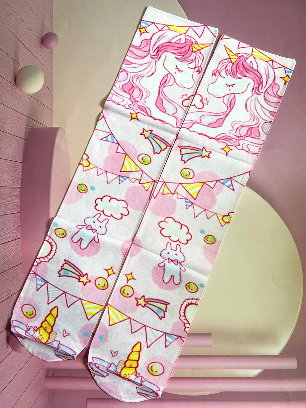 DDLG partycore unicorn stockings pastel colors twinkle stars