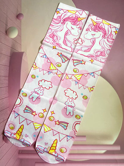 DDLG partycore unicorn stockings pastel colors twinkle stars