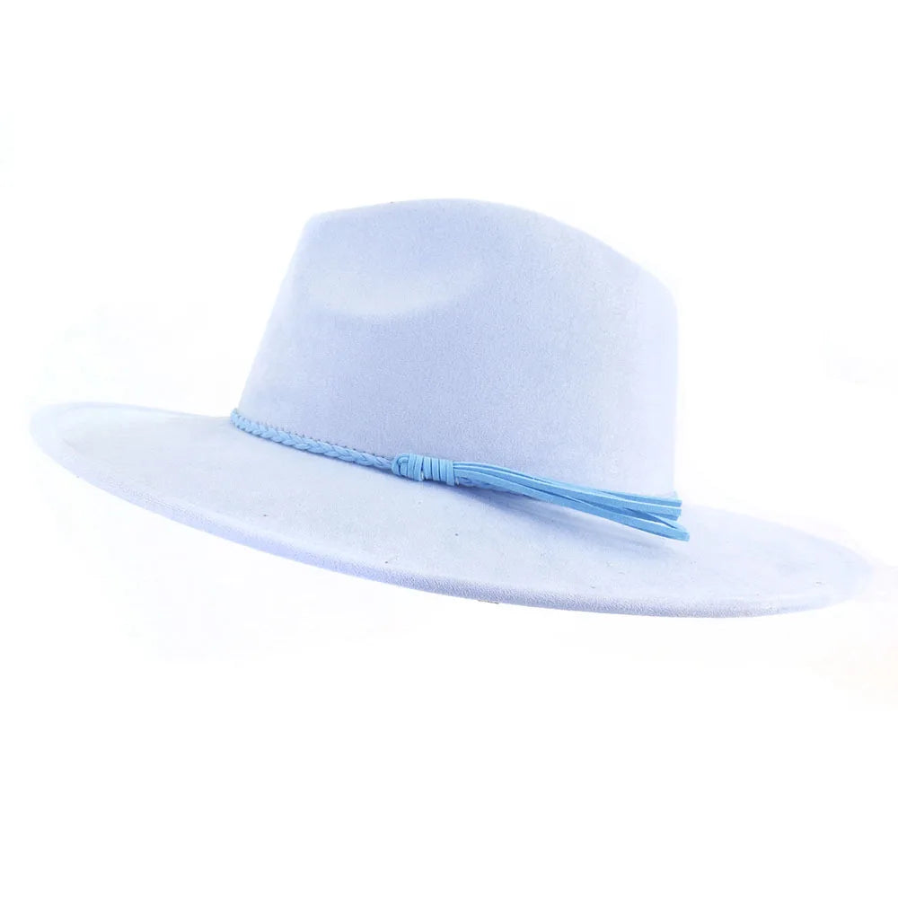 Desert Vegan Suede Cowgirl Hat baby blue, kawaii cutecore soft vegan suede, western-inspired hat