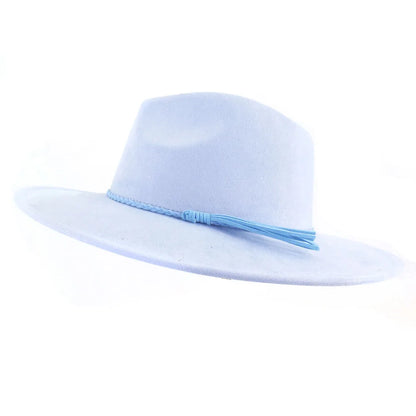 Desert Vegan Suede Cowgirl Hat baby blue, kawaii cutecore soft vegan suede, western-inspired hat