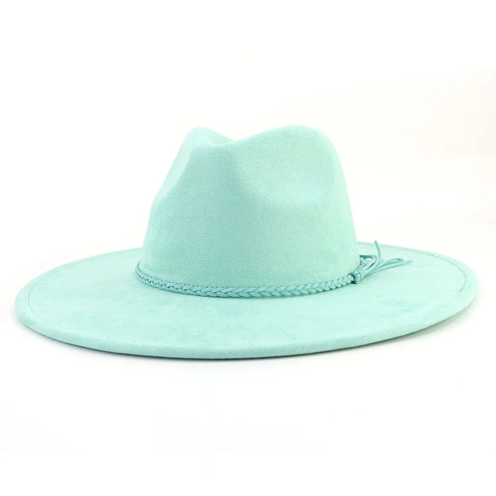 Desert Vegan Suede Cowgirl Hat pastel mint green, kawaii cutecore western style, vegan suede