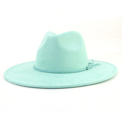 Desert Vegan Suede Cowgirl Hat pastel mint green, kawaii cutecore western style, vegan suede