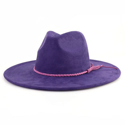 Desert Vegan Suede Cowgirl Hat deep purple, kawaii cutecore western accessory, cruelty-free
