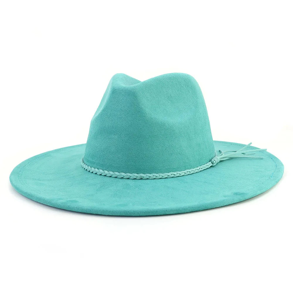 Desert Vegan Suede Cowgirl Hat teal, soft cruelty-free suede, cutecore western fashion accessory