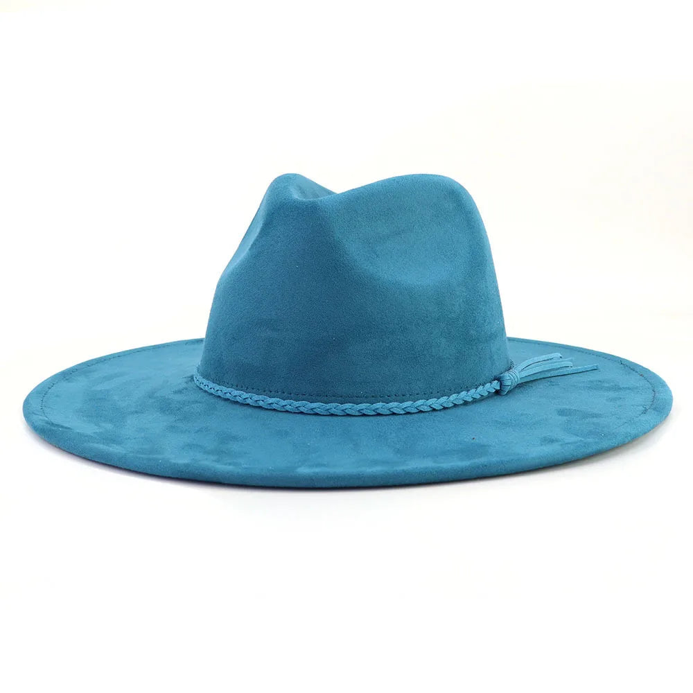 Desert Vegan Suede Cowgirl Hat true blue, cutecore western fashion, soft vegan suede hat