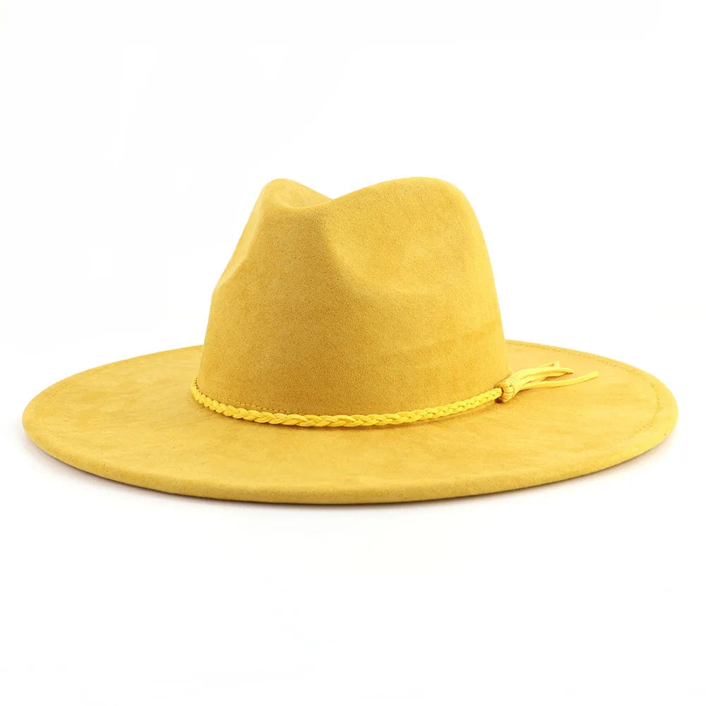 Desert Vegan Suede Cowgirl Hat pastel yellow, cutecore western look, eco-friendly suede hat