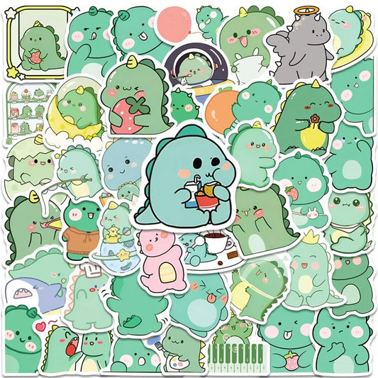 kawaii dinosaur stickers waterproof 4 to 6 cm cute dino designs for laptops phones journals scrapbooks