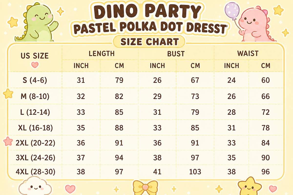Dino Party Pastel Polka Dot Dress