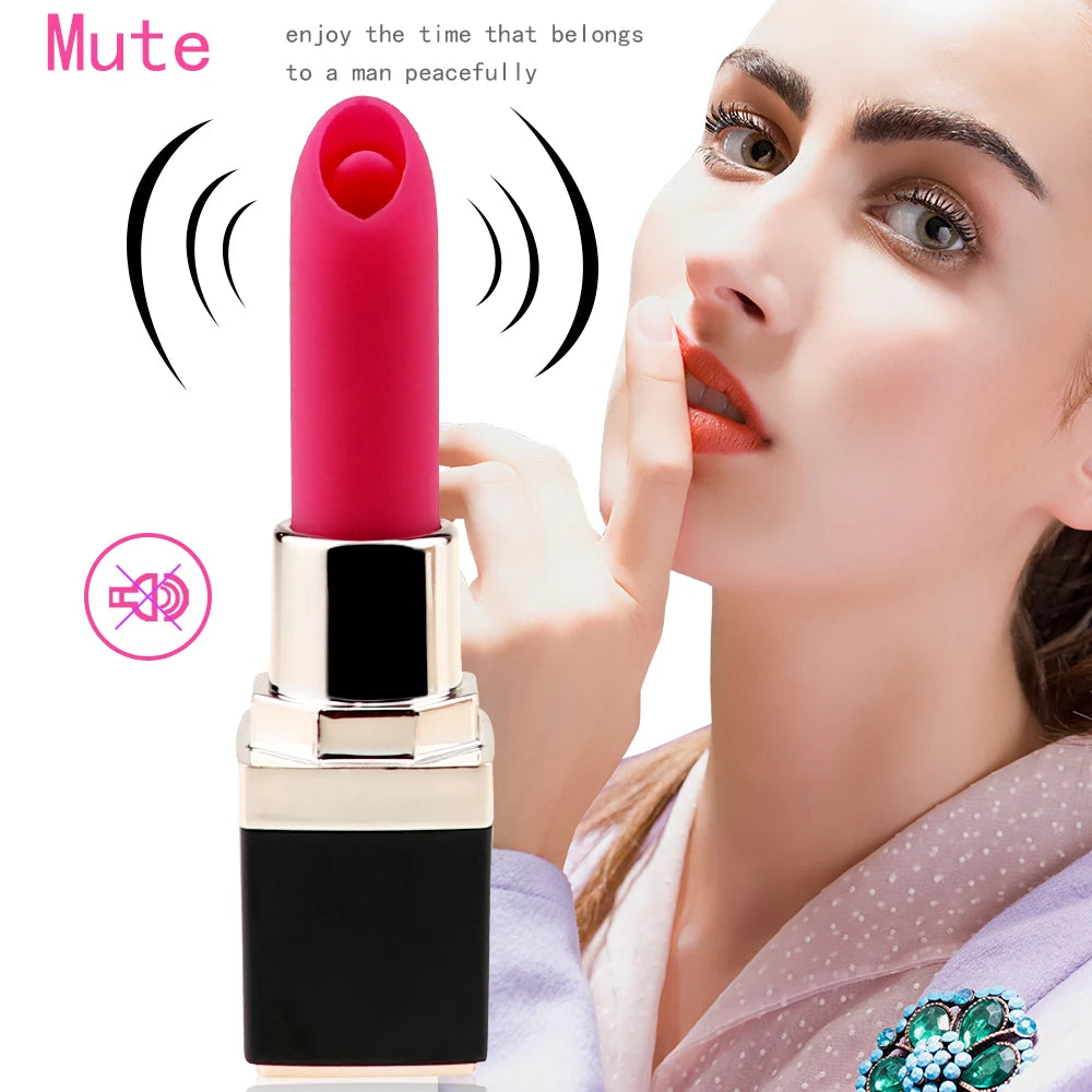 Mini lipstick vibrator for babygirls, cute and quiet, 10 speeds for flirty fun