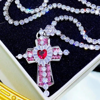 Divine Crush Crystal Heart Guardian Necklace, cute kawaii accessory for DDLG and ABDL adult little space